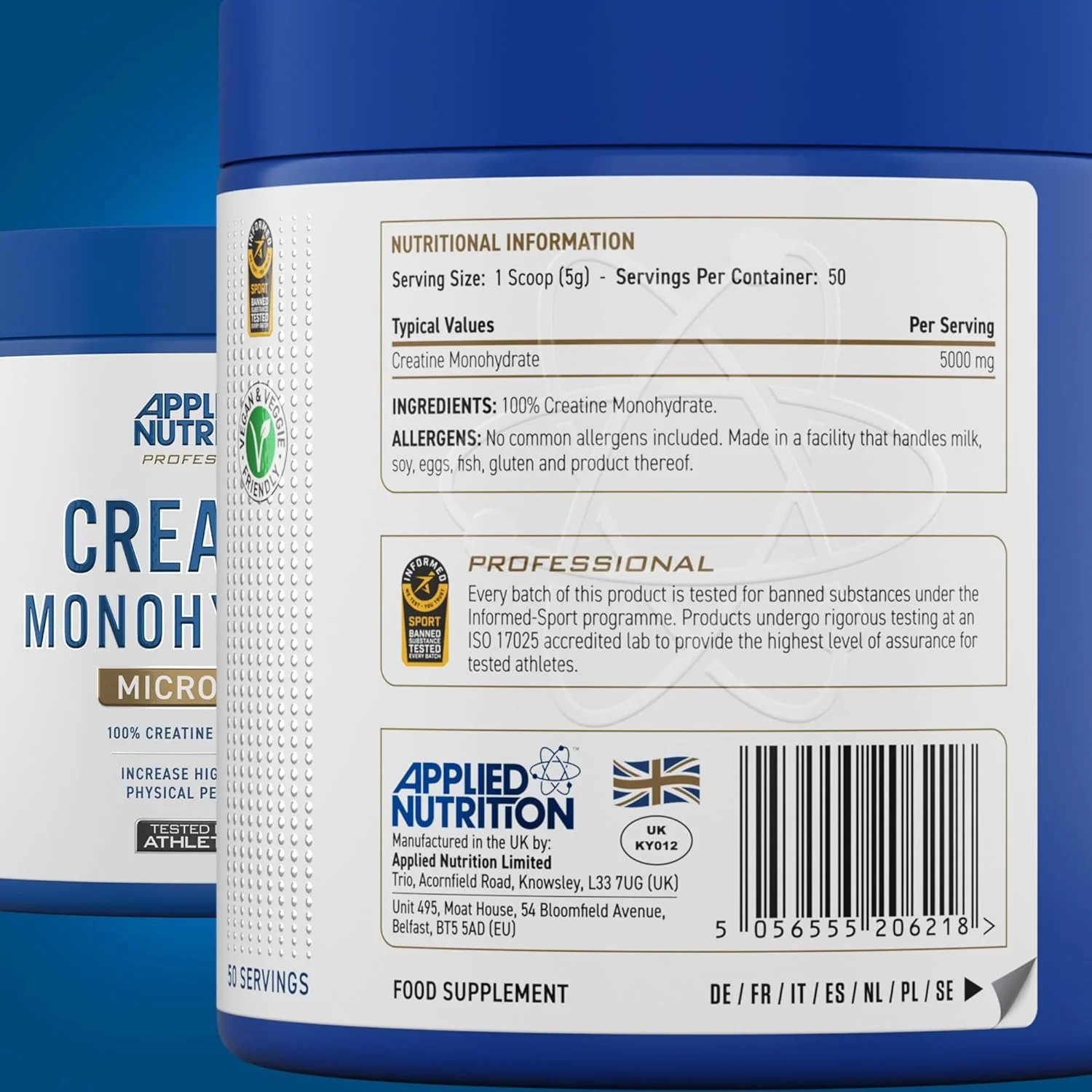 AN CREATINE MONOHYDRATE 250G (50SRV) nutrition