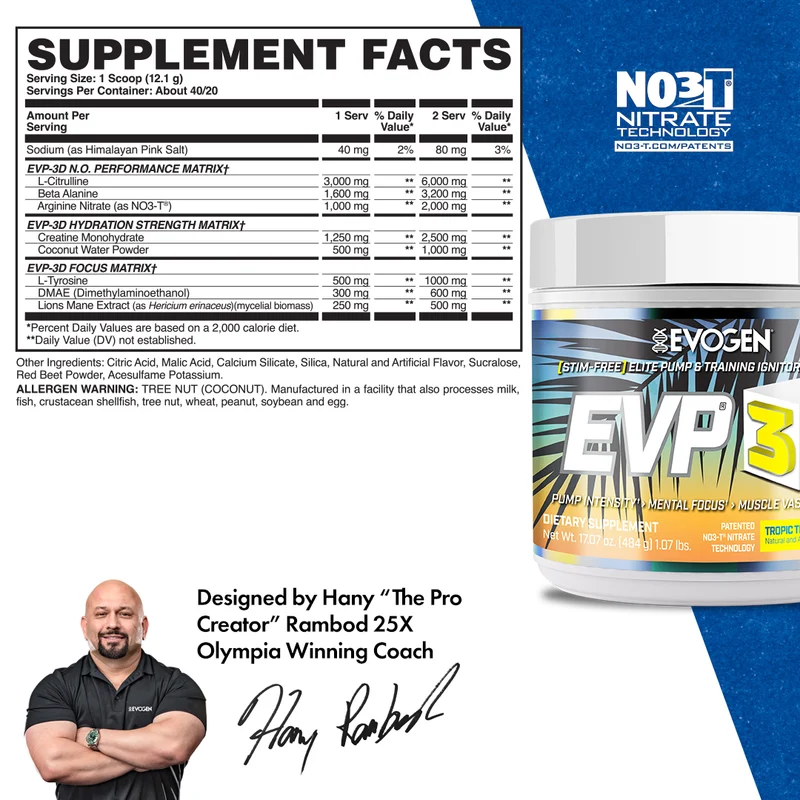 EVOGEN EVP 3D PRE-WORKOUT 480G (40SRV) nutrition1