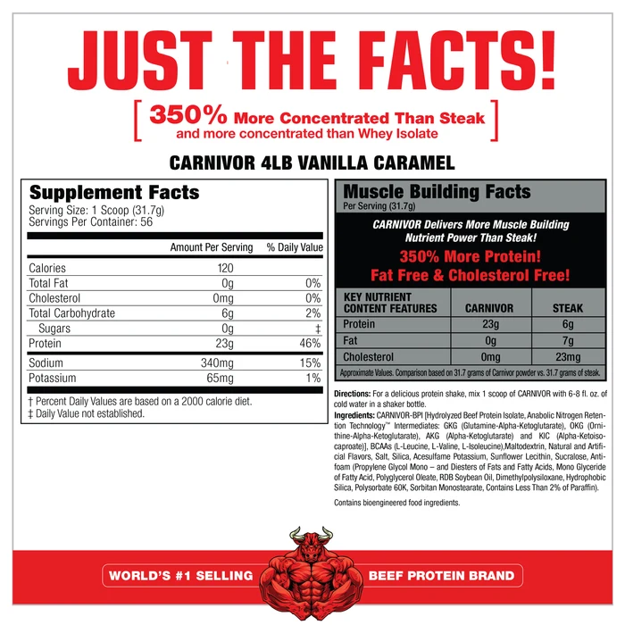 MUSCLEMEDS CARNIVOR ISOLATE BEEF PROTEIN - 1.68KG nutrition vanilla