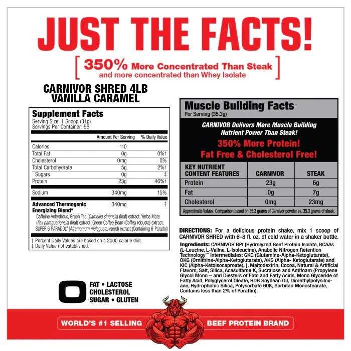MUSCLEMEDS CARNIVOR SHRED BEEF ISOLATE - 1.9KG nutrition